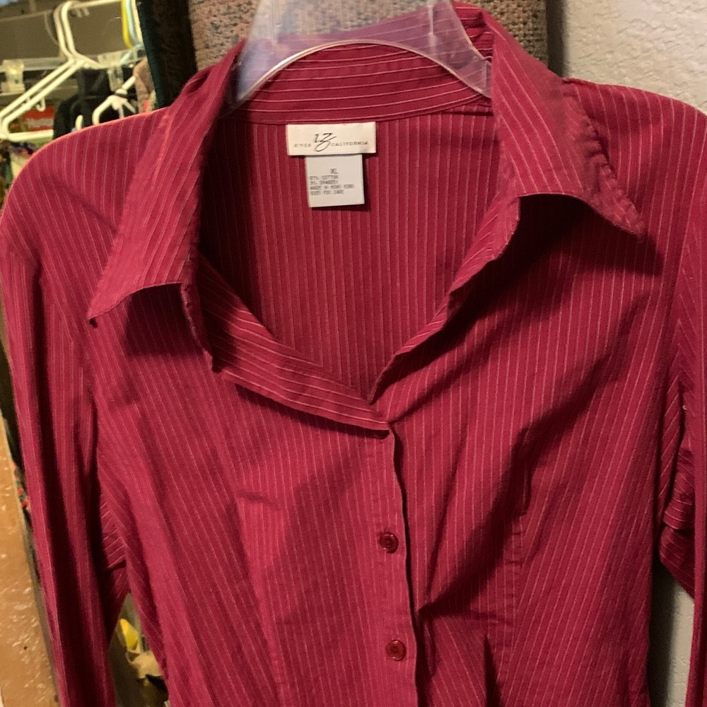 Byer California Burgundy Striped Shirt